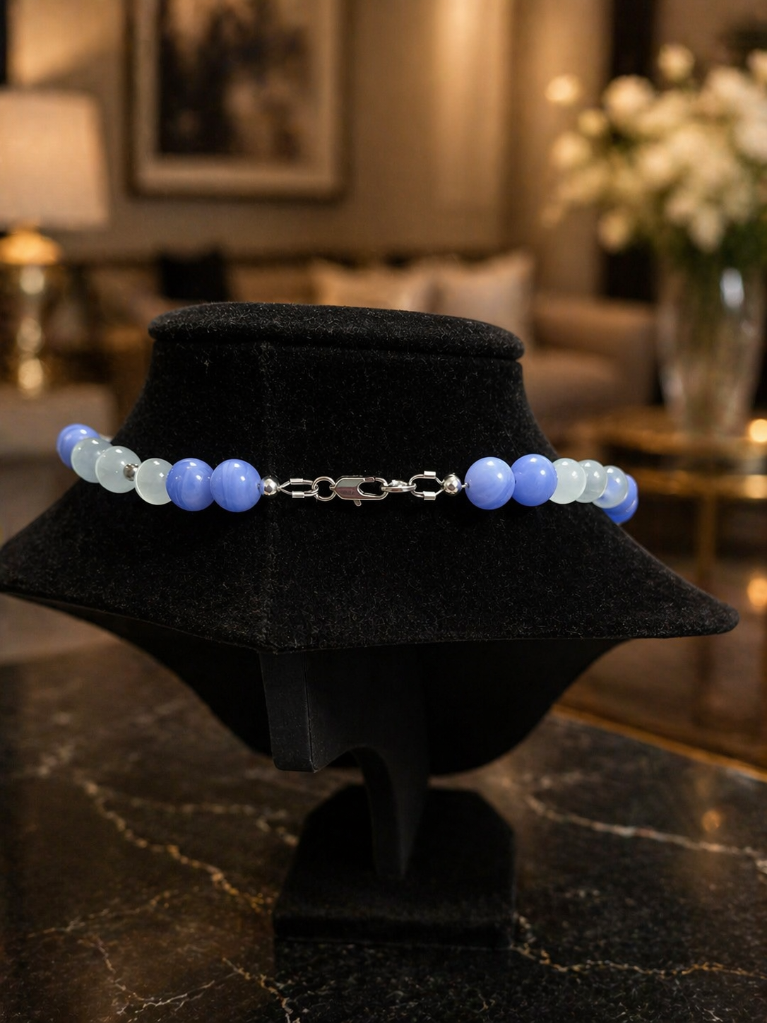 Sky Mist Natural Stone Necklace( Custom made)