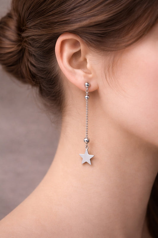 Star Drop Earrings – Stainless Steel