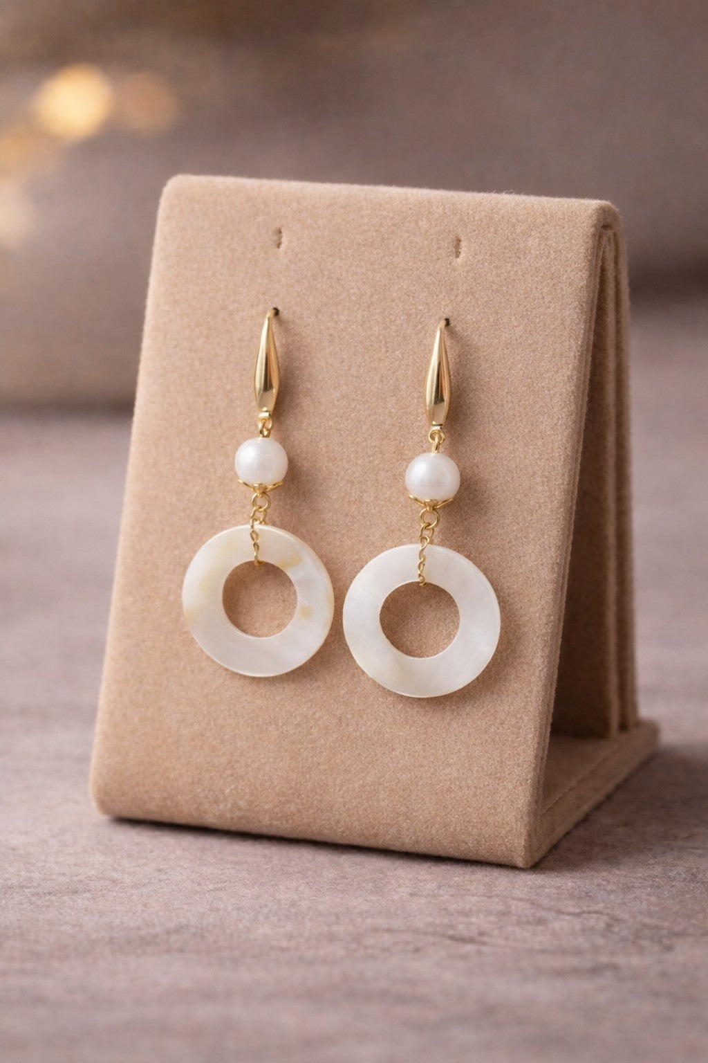 Pearl Halo Drop Earrings – Freshwater Pearl & Mother of Pearl