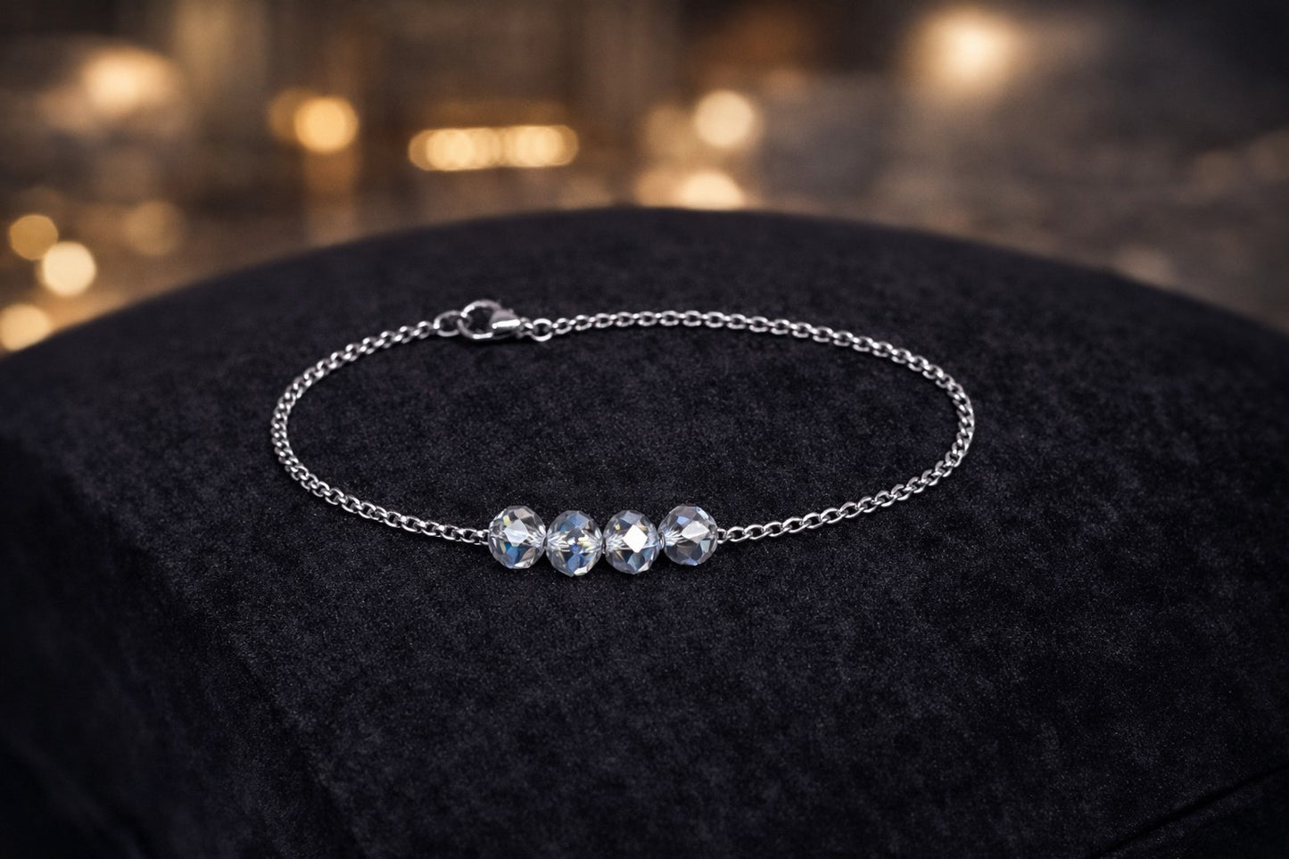 Soft Sky – Crystal Glass Stainless Steel Bracelet
