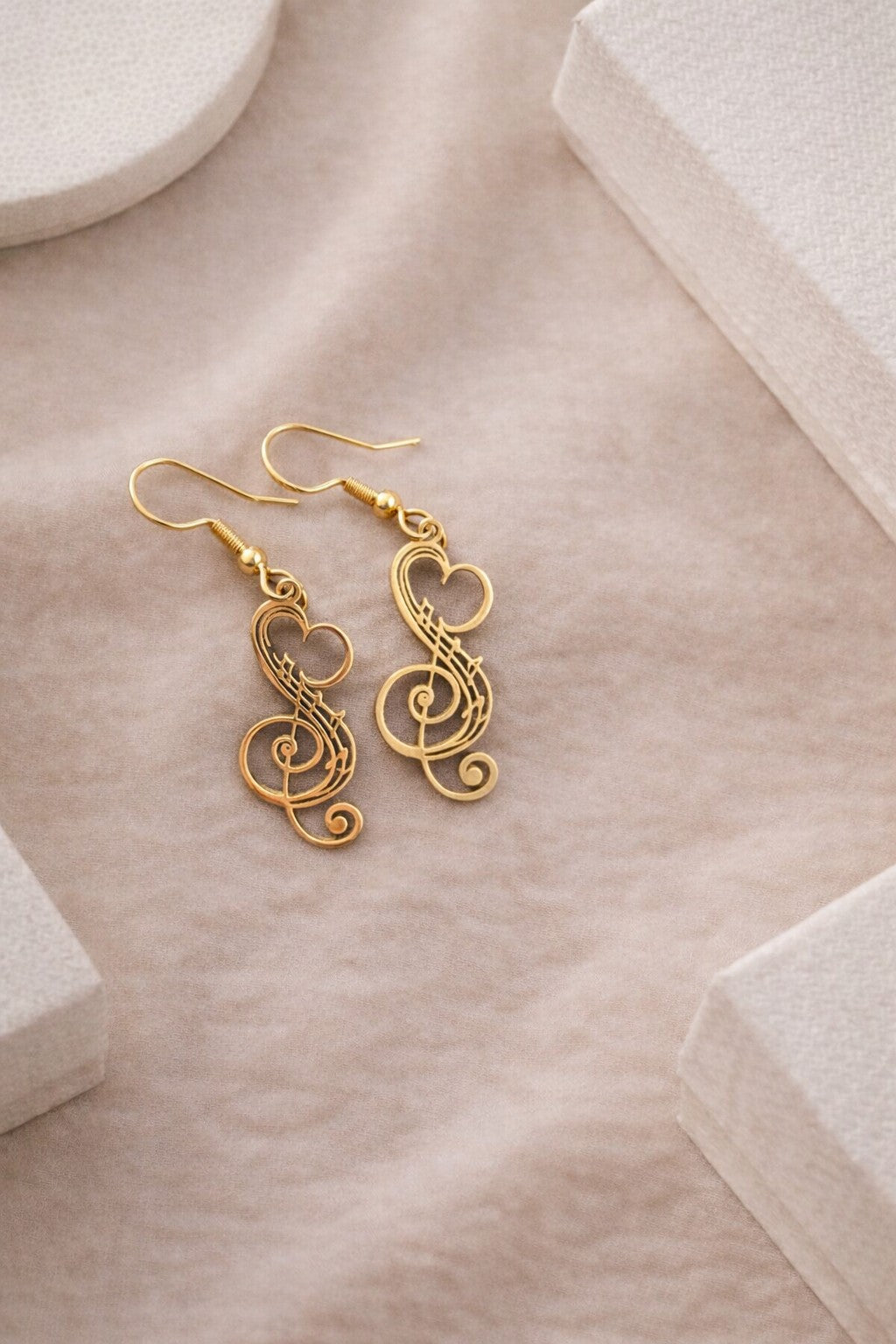 Music Heart Drop Earrings