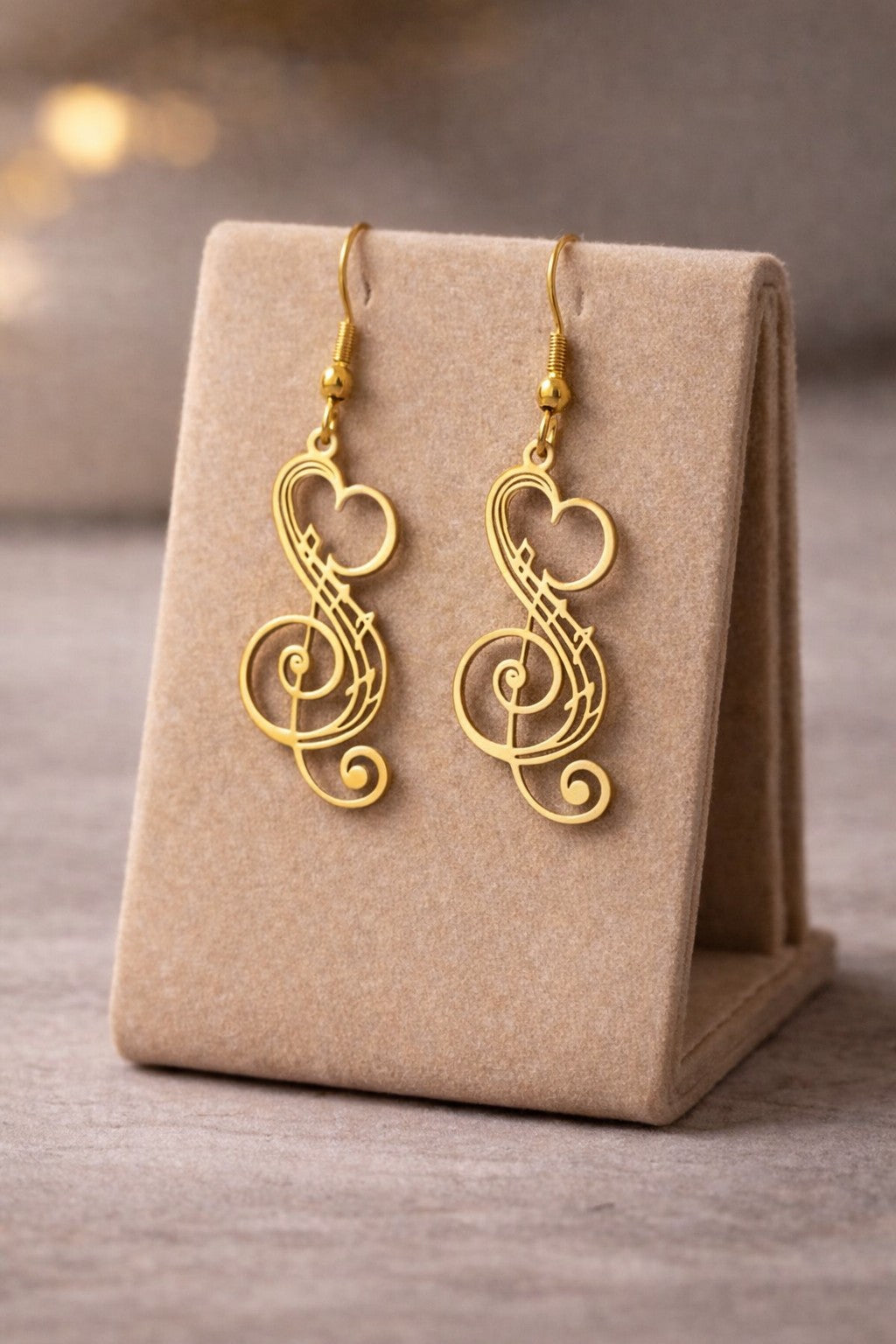 Music Heart Drop Earrings