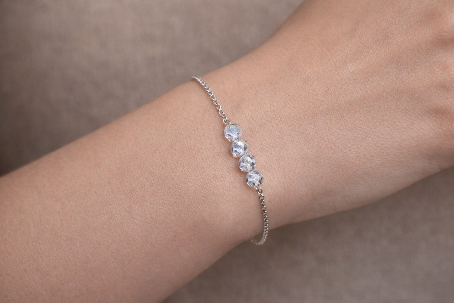 Soft Sky – Crystal Glass Stainless Steel Bracelet