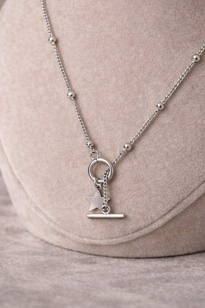 Stainless Steel Star Toggle Necklace