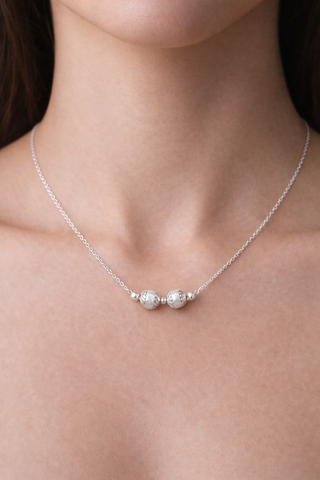 Everyday Double Pearl Necklace – Stainless Steel