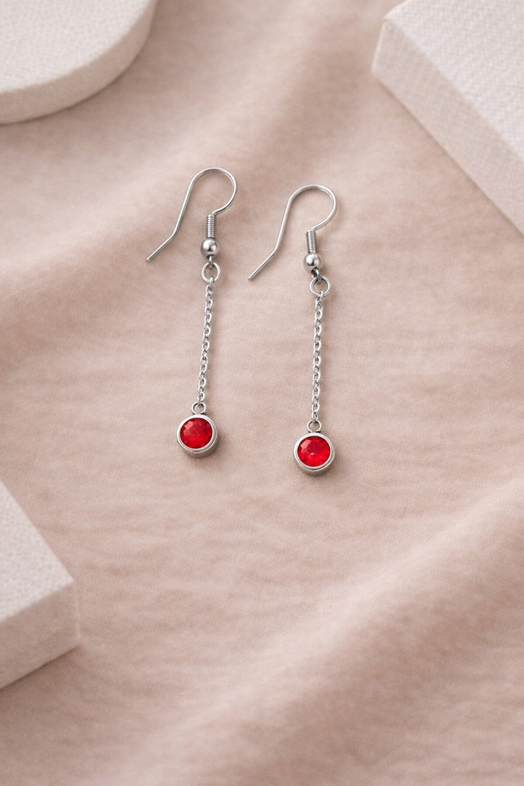 Crimson Glow Drop Earrings