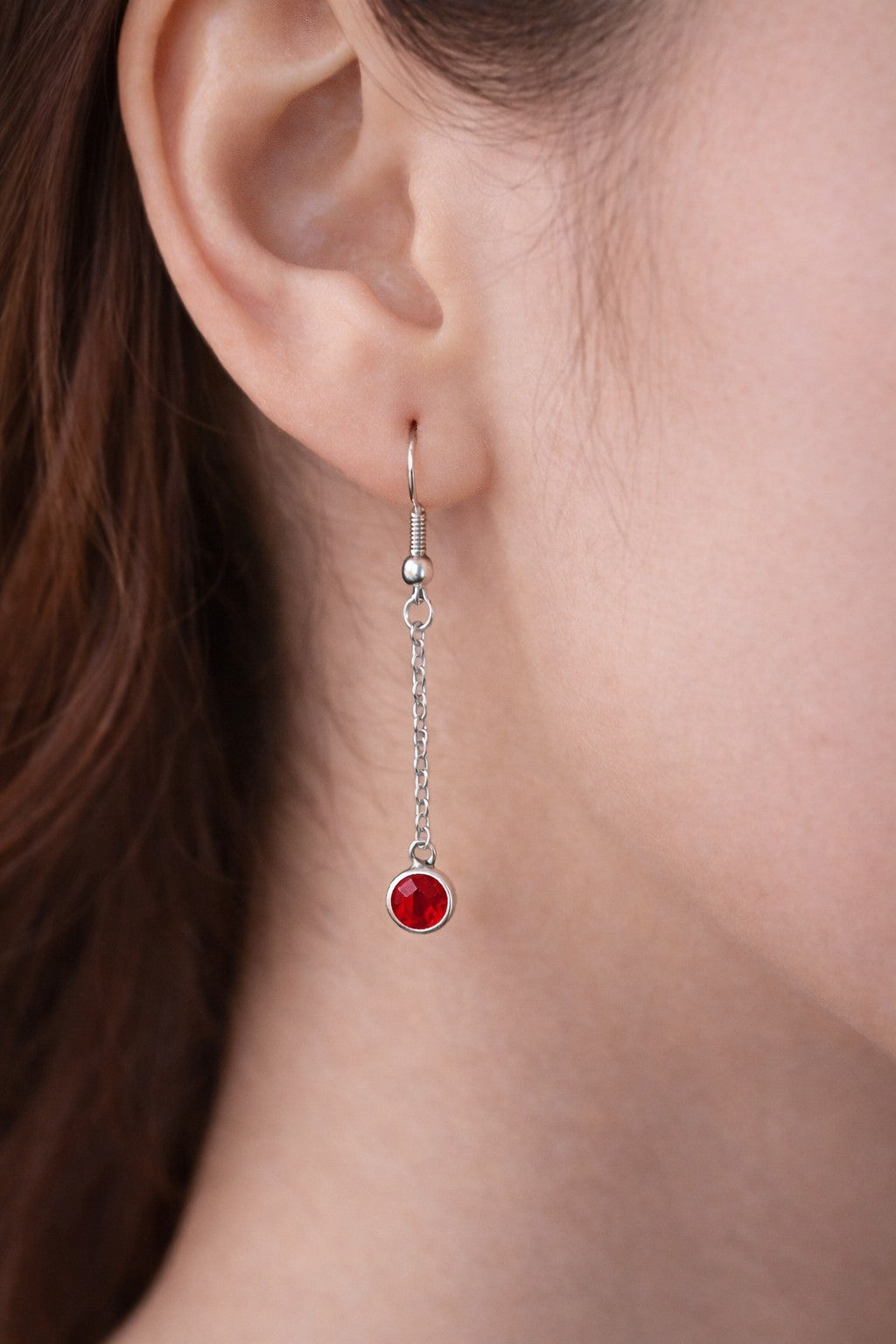 Crimson Glow Drop Earrings