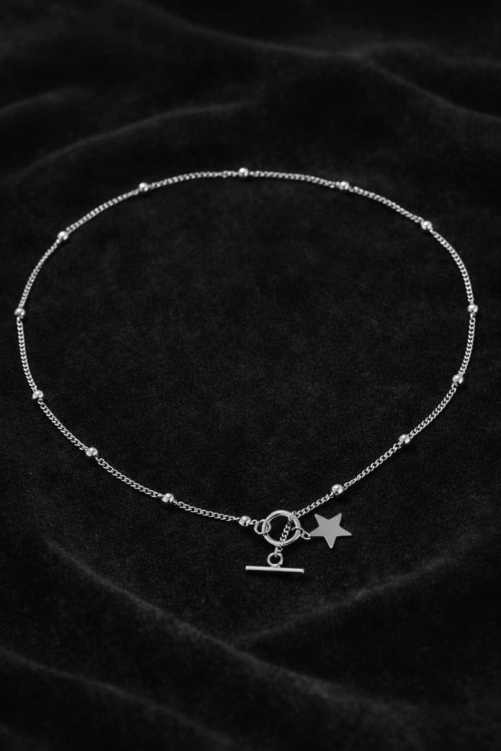Stainless Steel Star Toggle Necklace