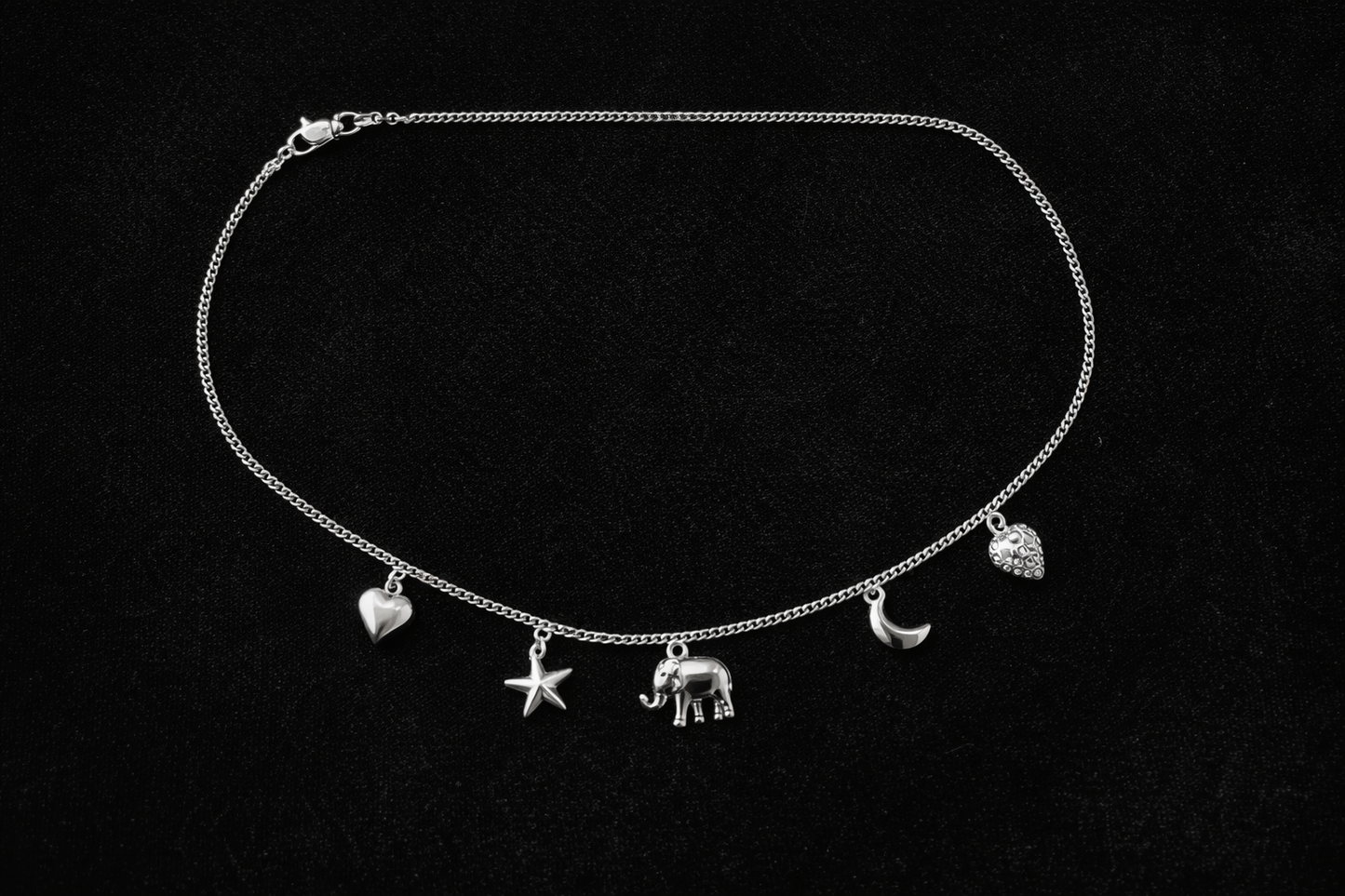 Stainless Steel Multi-Charm Necklace