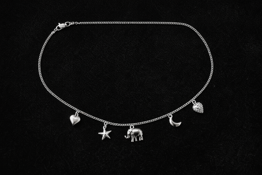 Stainless Steel Multi-Charm Necklace