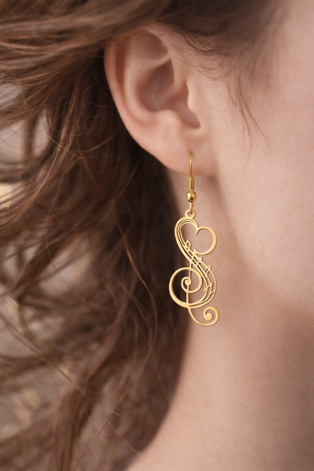 Music Heart Drop Earrings
