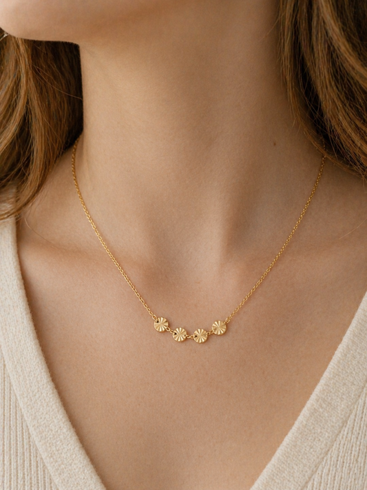 Gold Disc Chain Necklace-316L Stainless Steel