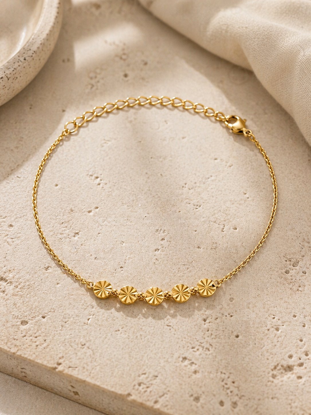 Gold Disc Chain Necklace-316L Stainless Steel