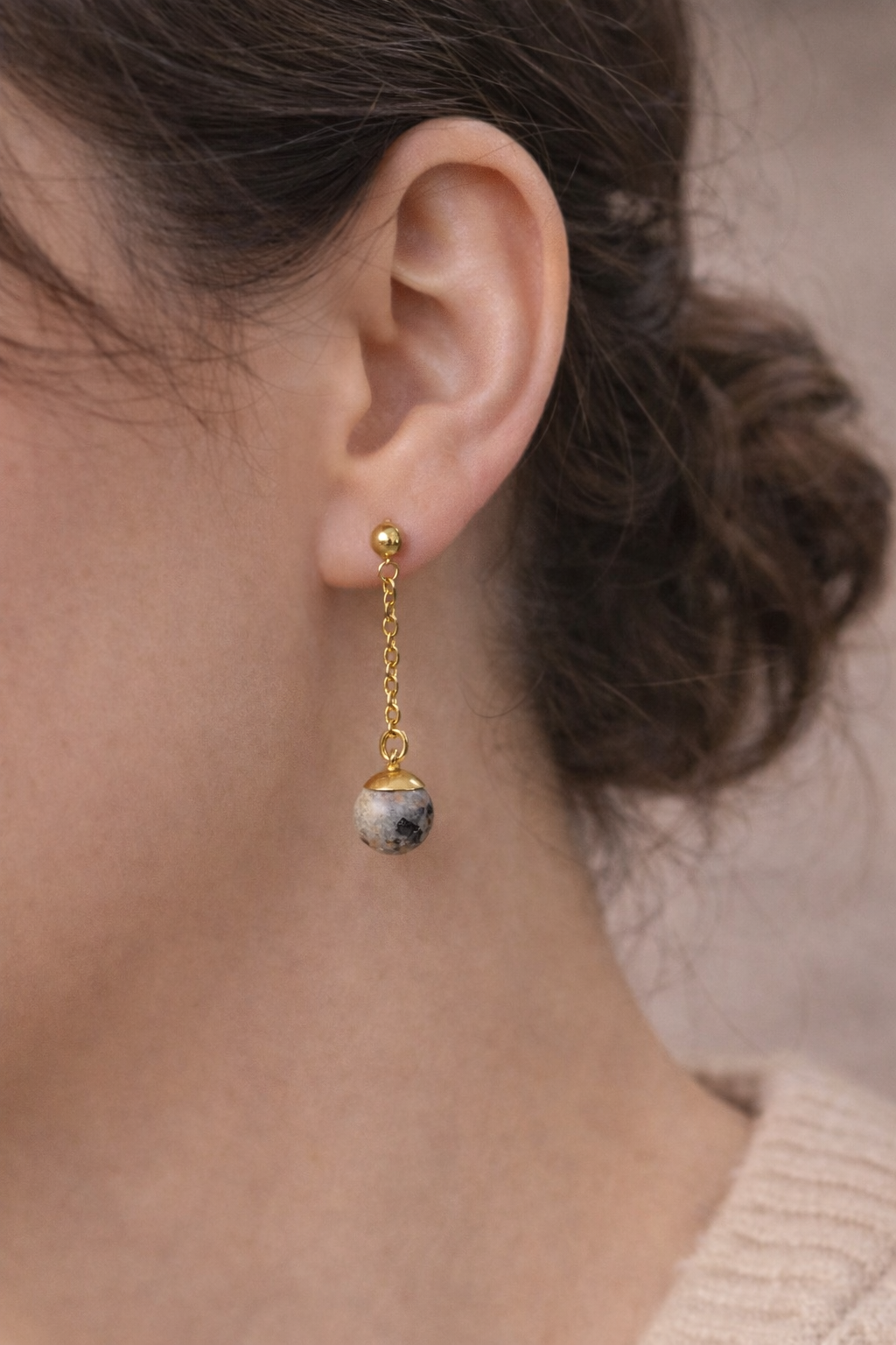 Flame Stone Drop Earrings – Stainless Steel