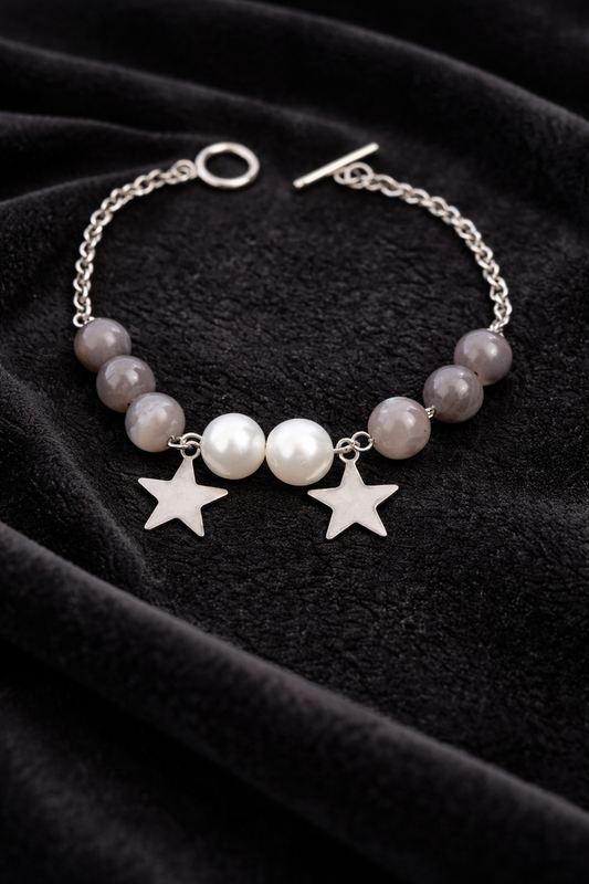 Agate & Pearl Balance Bracelet