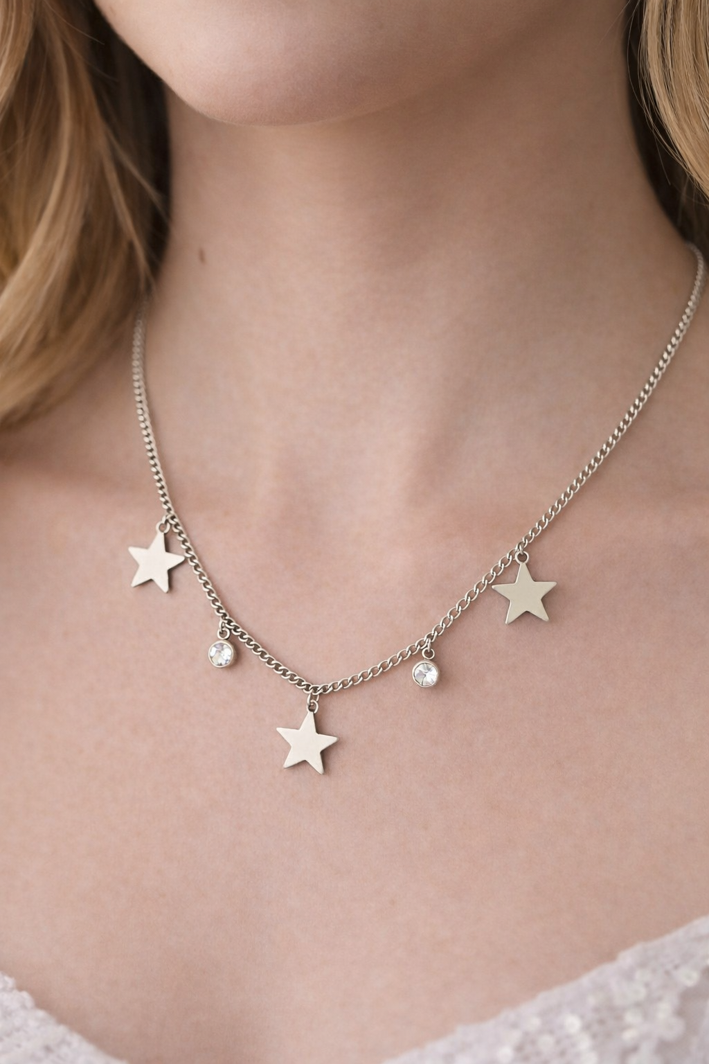 Silver Star Charm Necklace – Stainless Steel