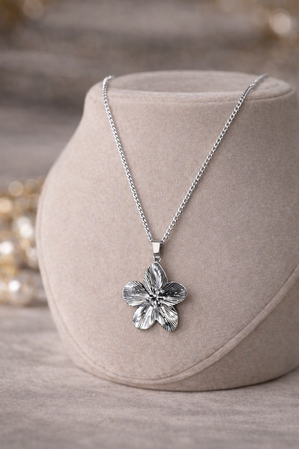 Stainless Steel Floral Necklace