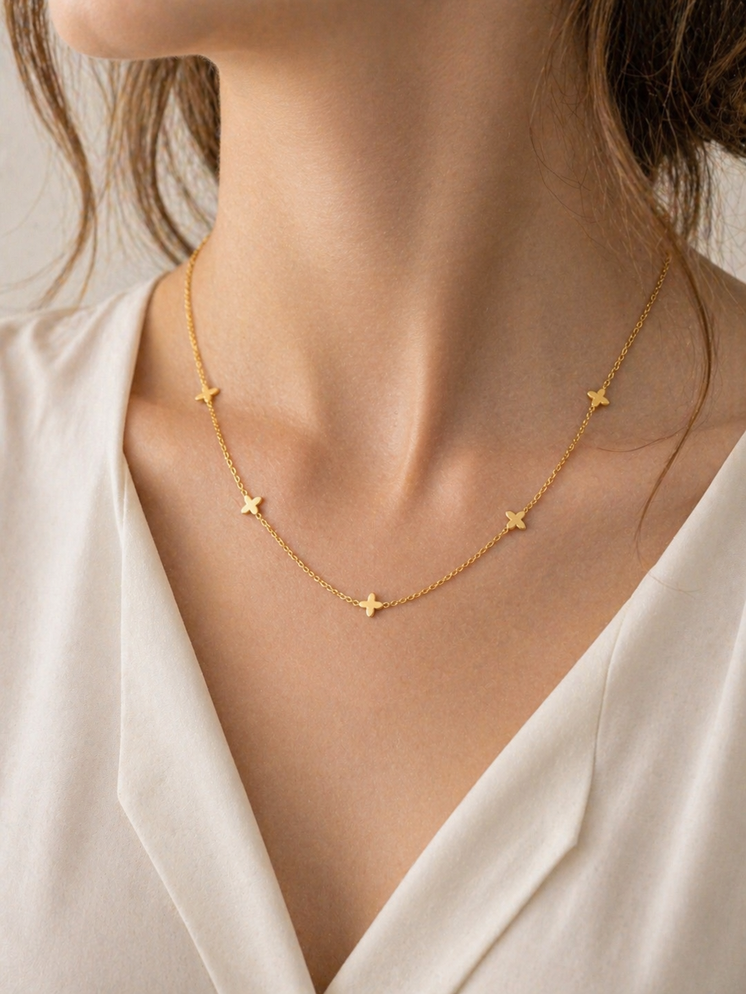 Clover Link Necklace –316L Stainless Steel