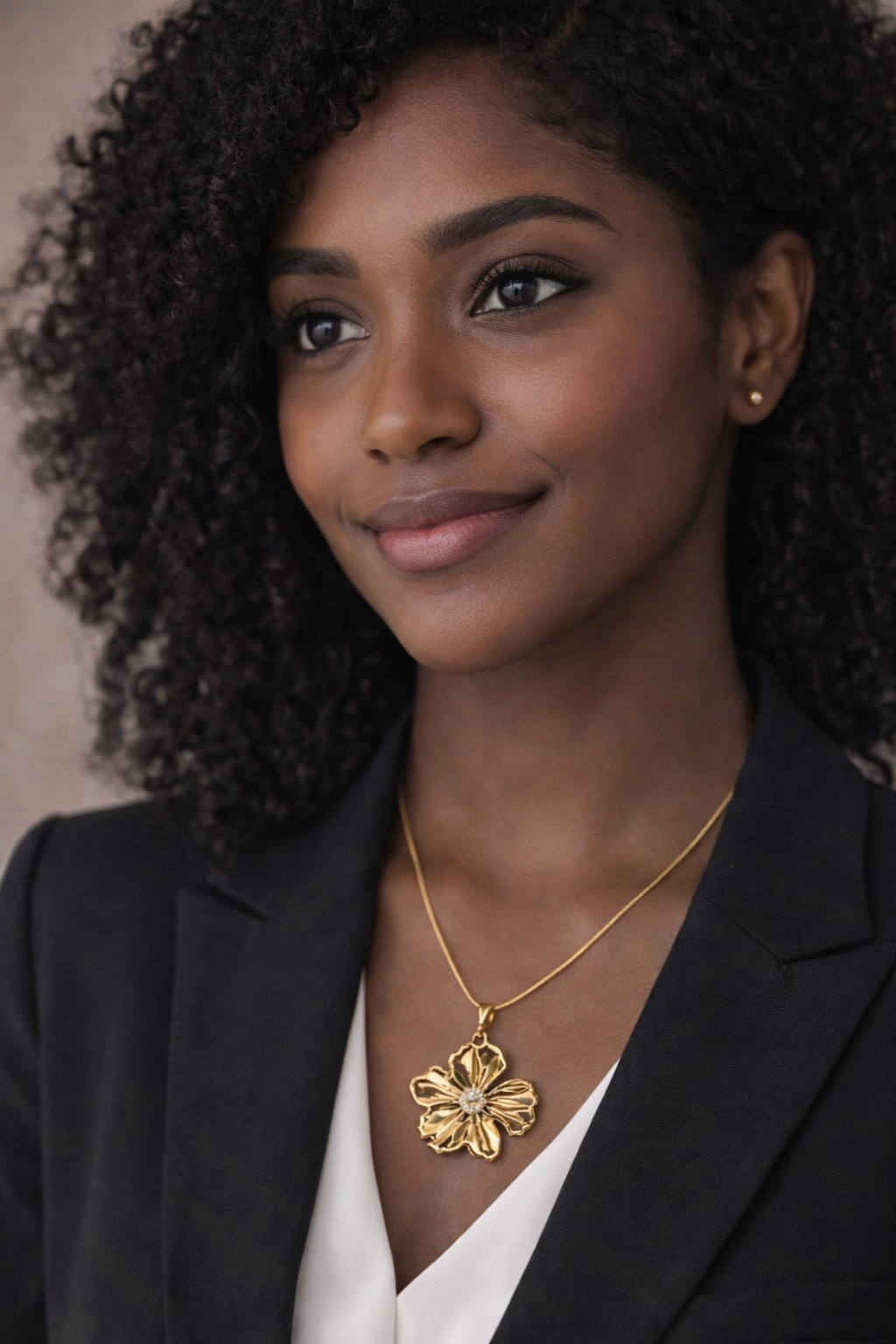 Golden Bloom Stainless Steel Statement Necklace