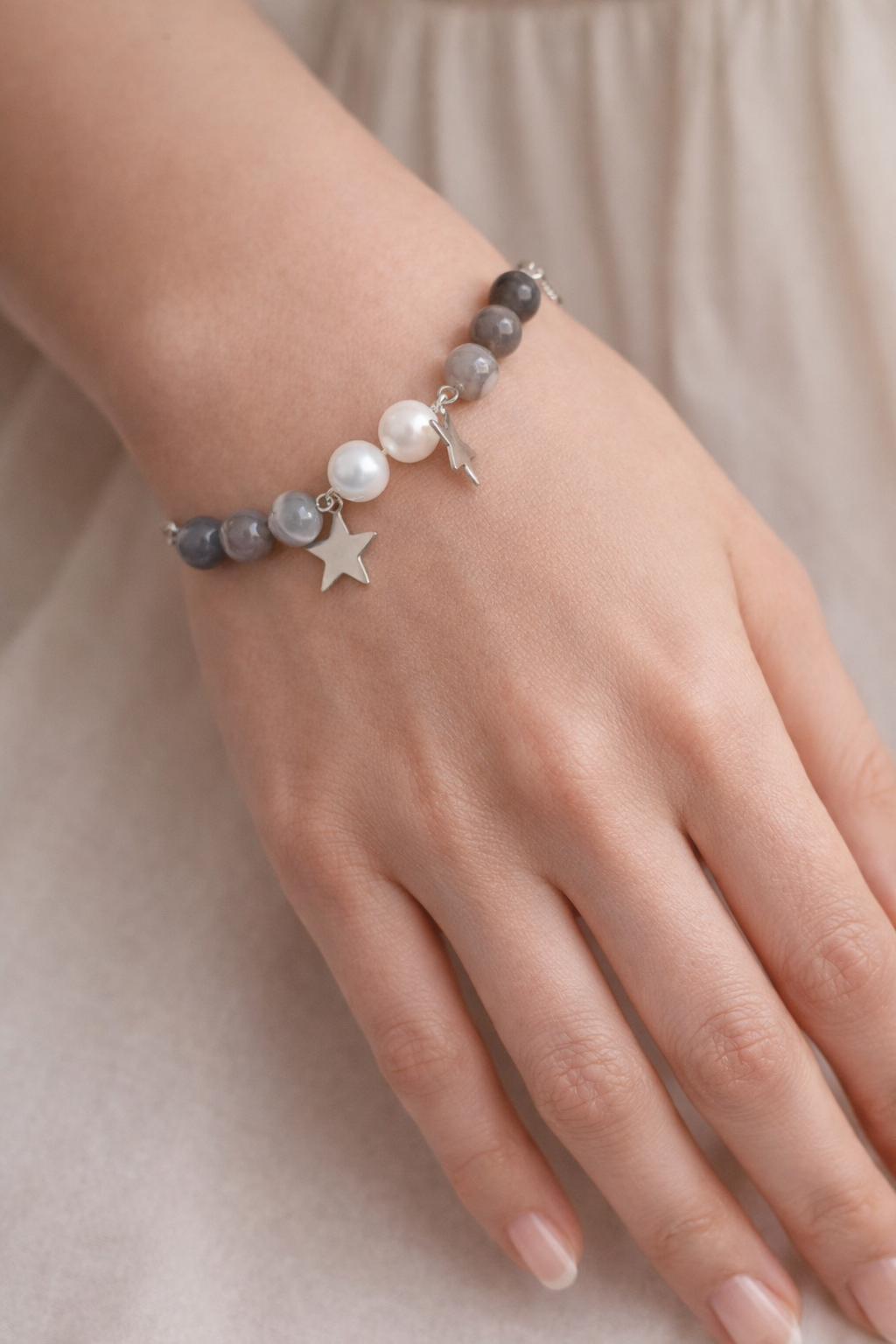 Agate & Pearl Balance Bracelet