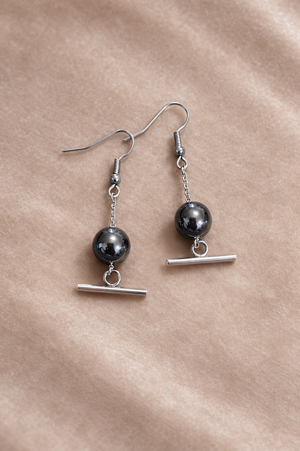 Midnight Hematite Drop Earrings- Stainless stainless