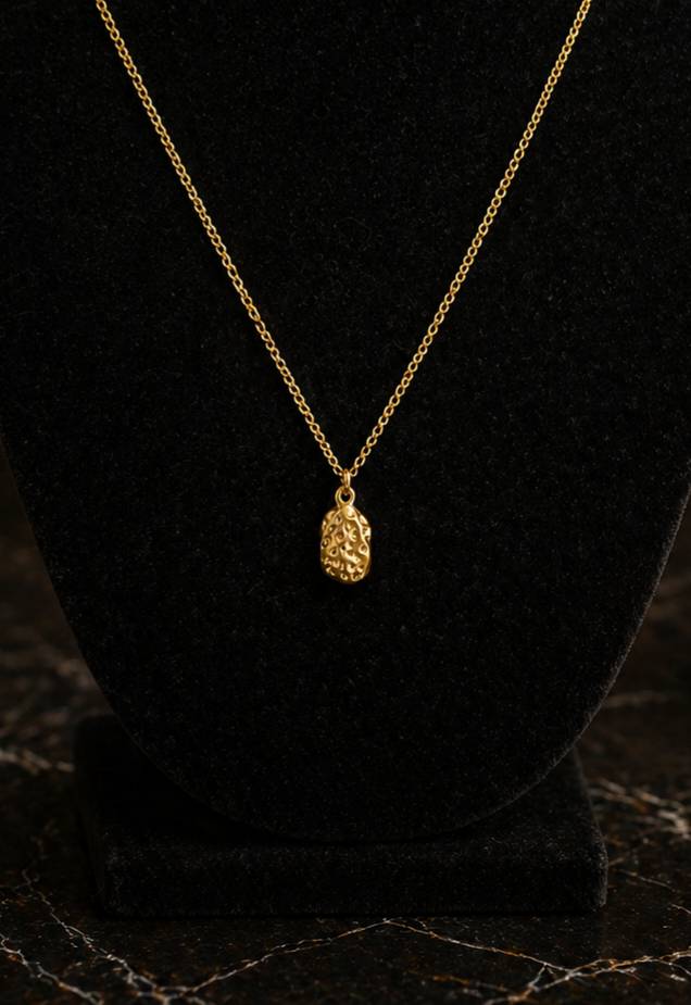 Molten Frame Pearl Necklace -316L Stainless Steel