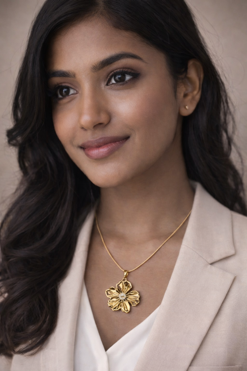 Golden Bloom Stainless Steel Statement Necklace
