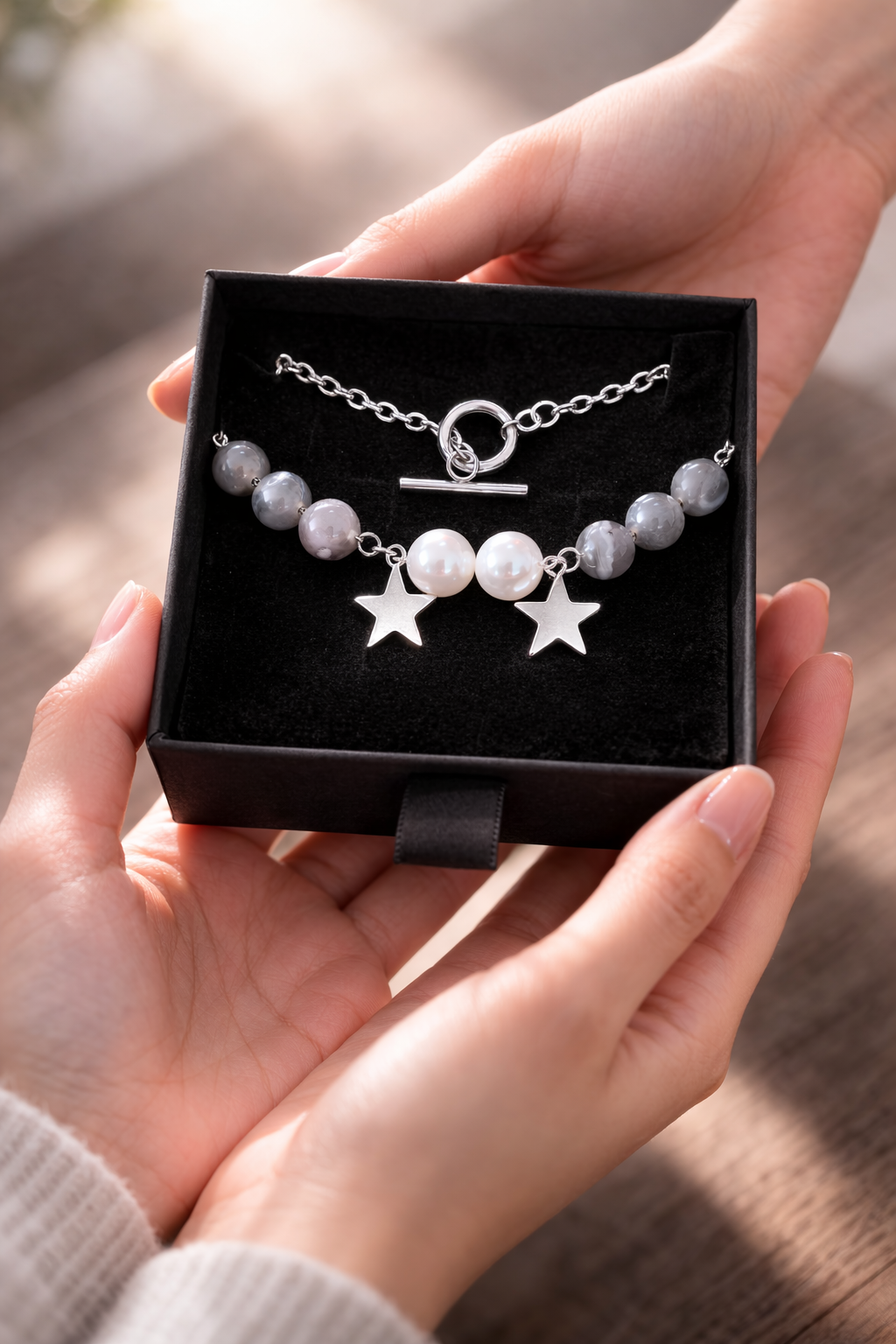 Agate & Pearl Balance Bracelet