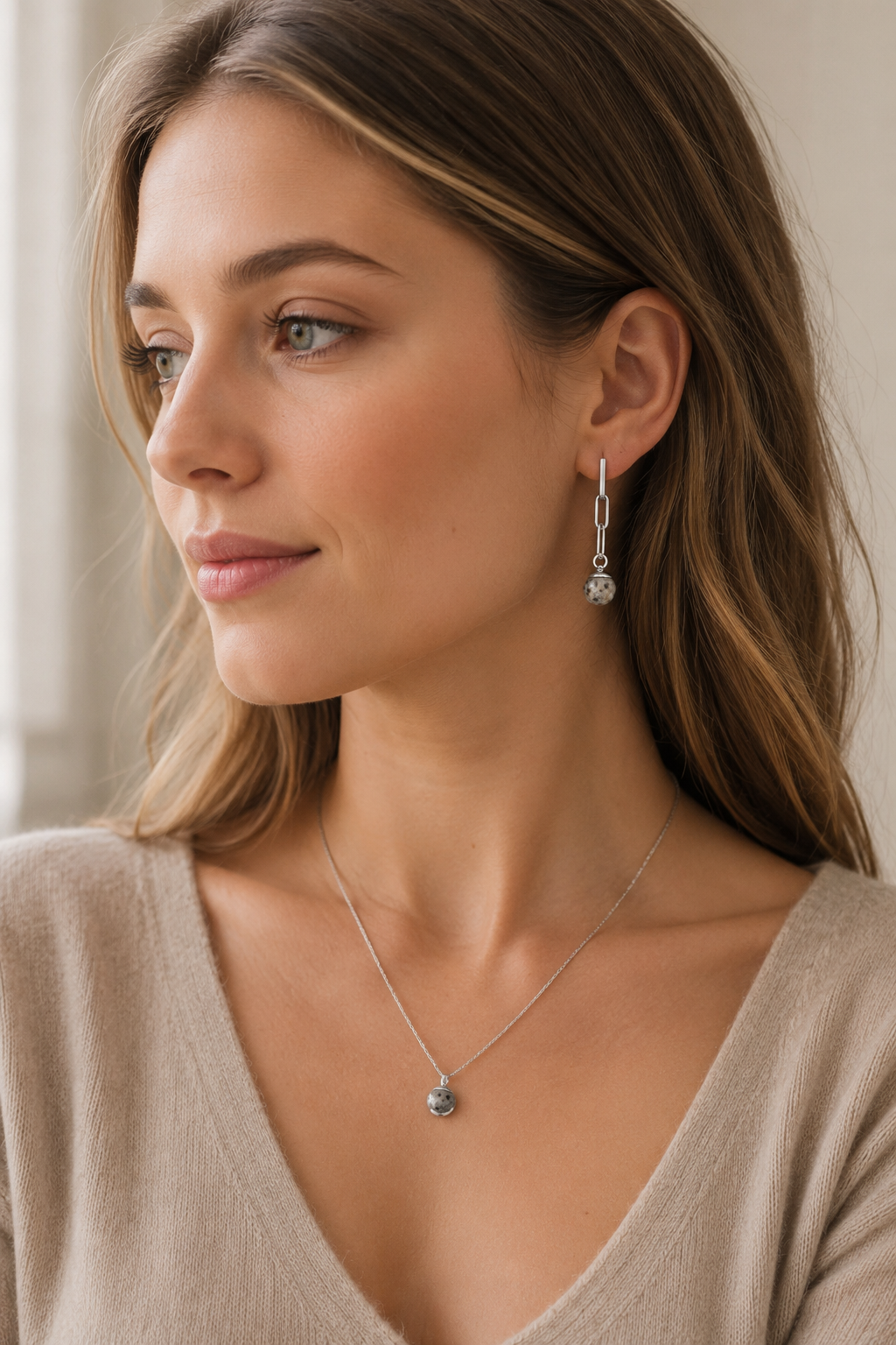 Flame Stone Chain Drop Earrings – Stainless Steel