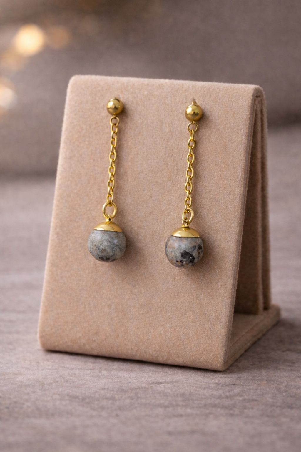 Flame Stone Drop Earrings – Stainless Steel