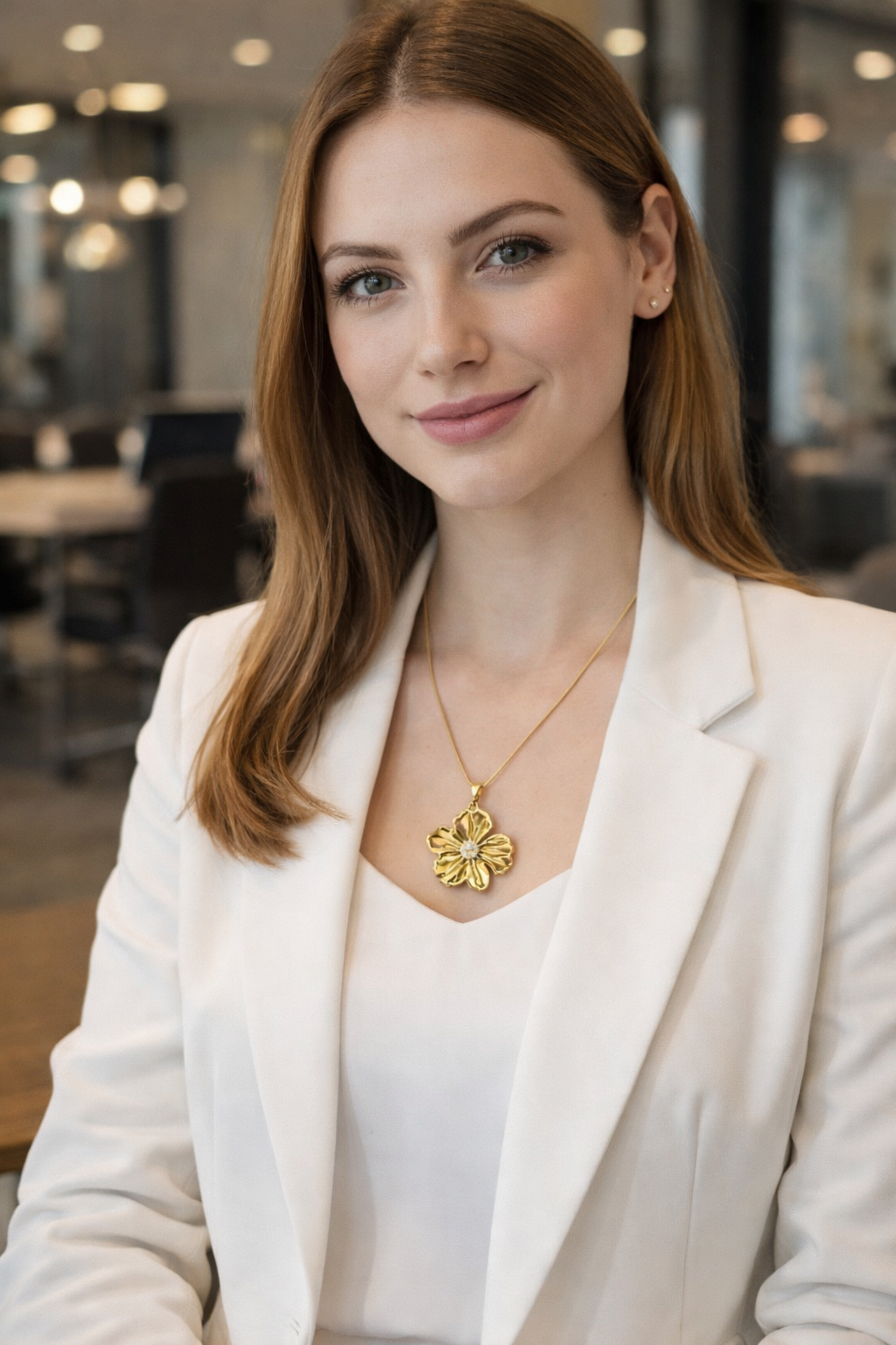 Golden Bloom Stainless Steel Statement Necklace