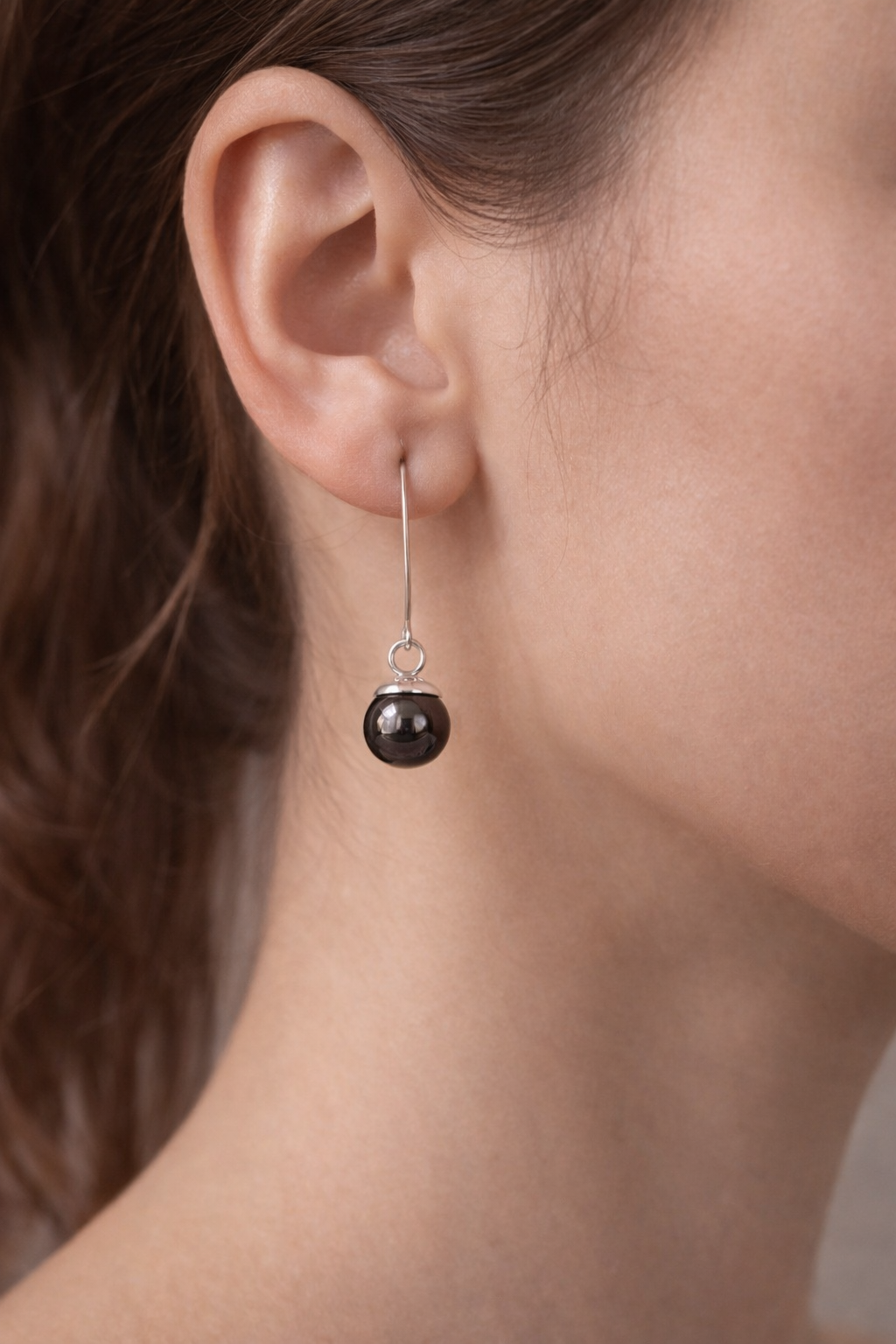 Black Hematite Everyday Drop Earrings-Stainless Steel