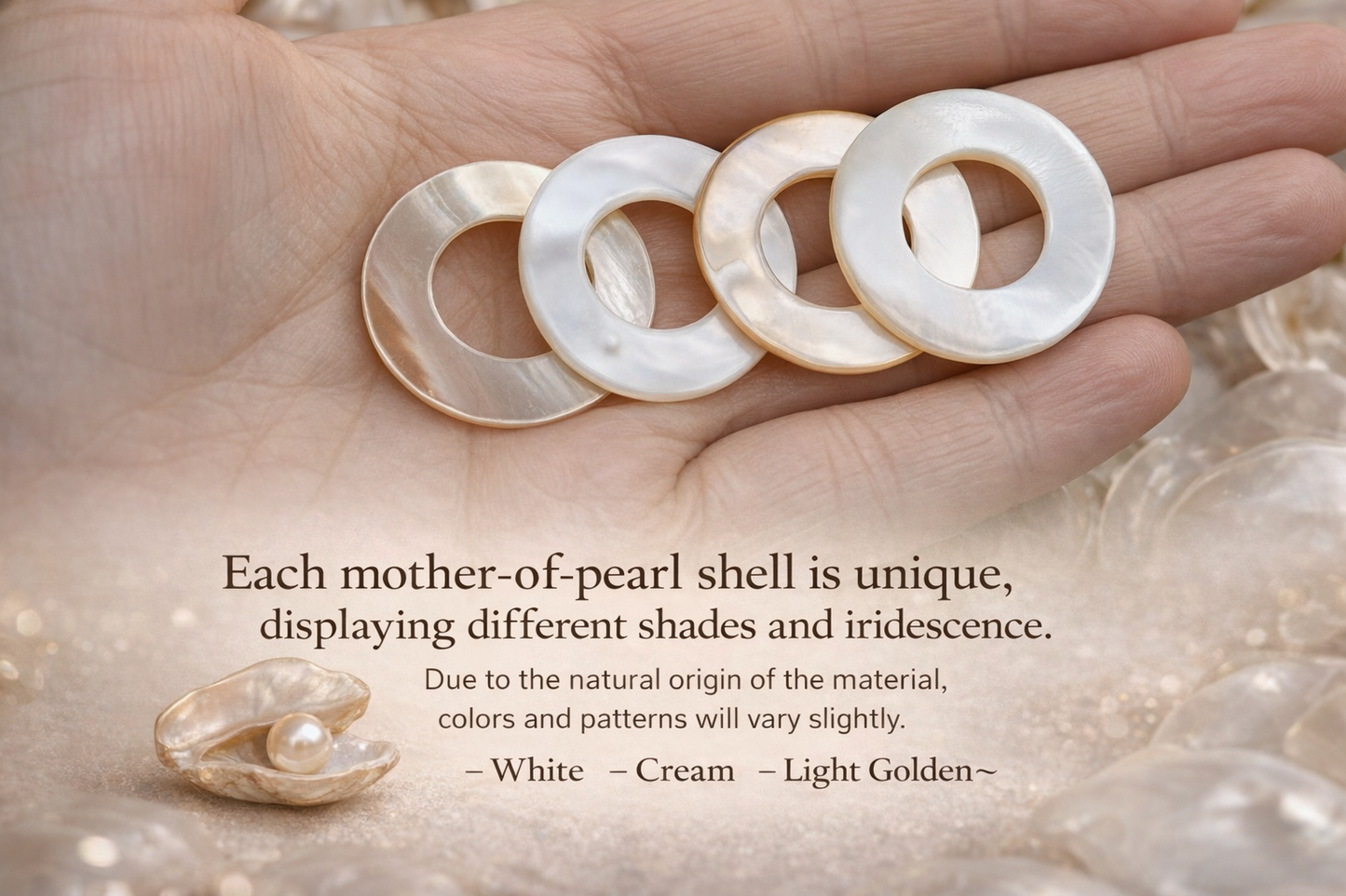 Mother of Pearl Halo Drops– Silver Stainless Steel
