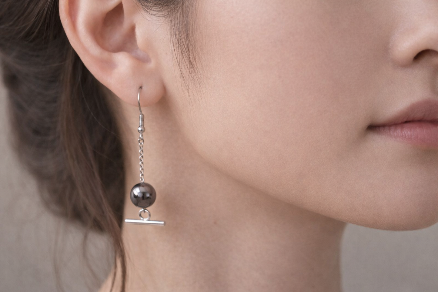Midnight Hematite Drop Earrings- Stainless stainless