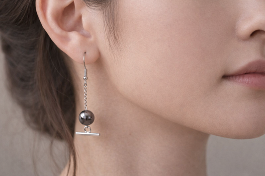 Midnight Hematite Drop Earrings- Stainless stainless