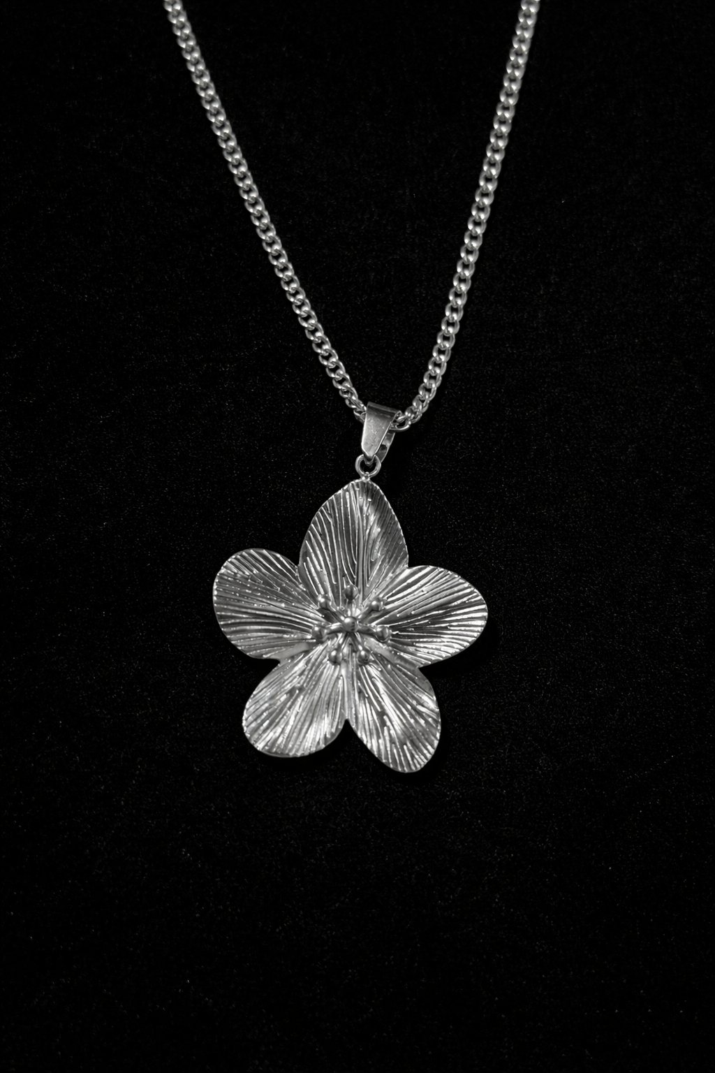 Stainless Steel Floral Necklace